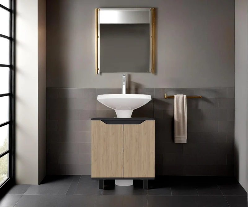 Mueble para Lavamanos Marlo, Kronos Wengue y Kronos Fresno, No Incluye Lavamanos