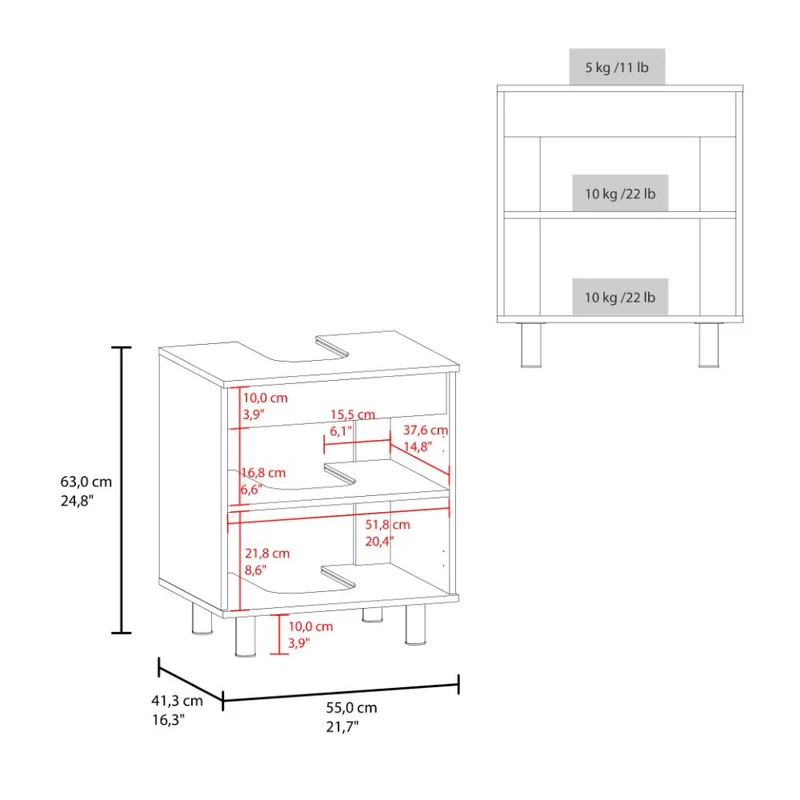Mueble para Lavamanos Marlo, Kronos Wengue y Kronos Fresno, No Incluye Lavamanos