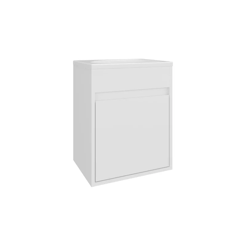 Mueble para Lavamanos Furman, Blanco Duqueza, Incluye Lavamanos Plastiglas Floresta 40 ZF