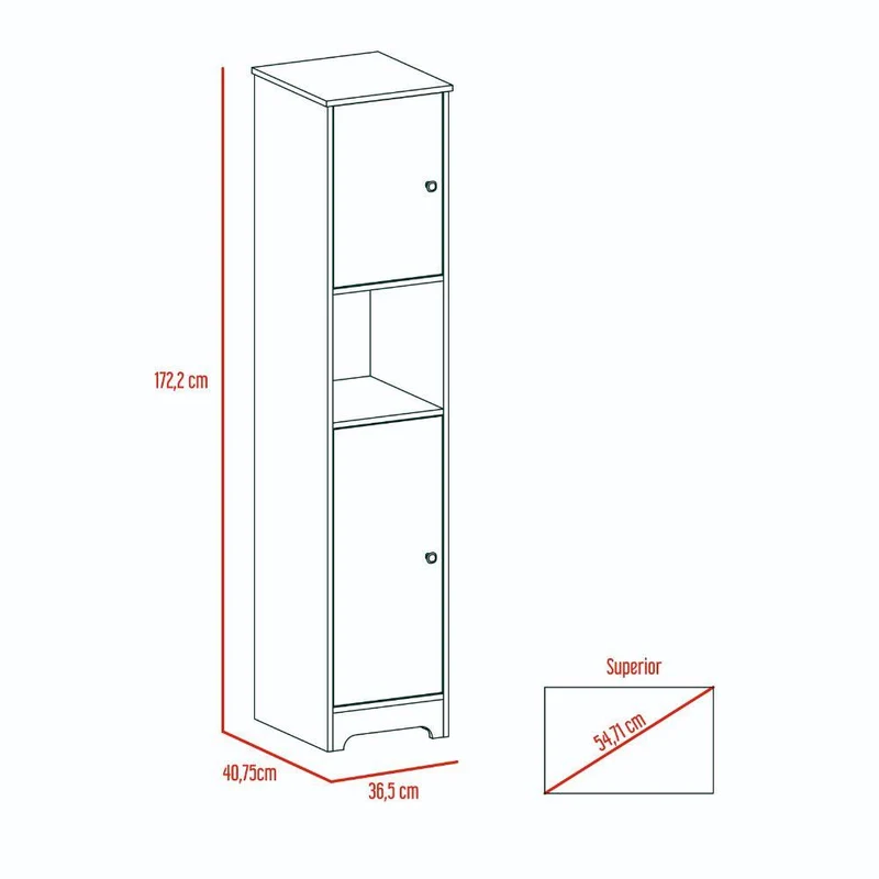 Mueble Auxiliar de Baño Ibis, Blanco, con Dos Puertas Batientes ZF