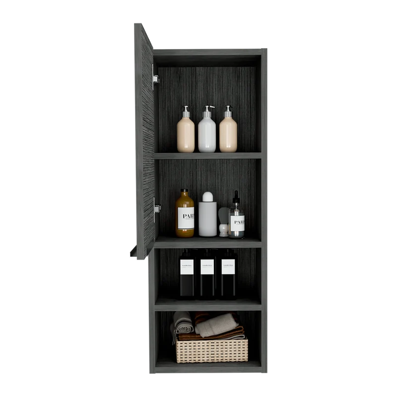 Gabinete de Baño Real, Gris, con Tres Entrepaños ZF