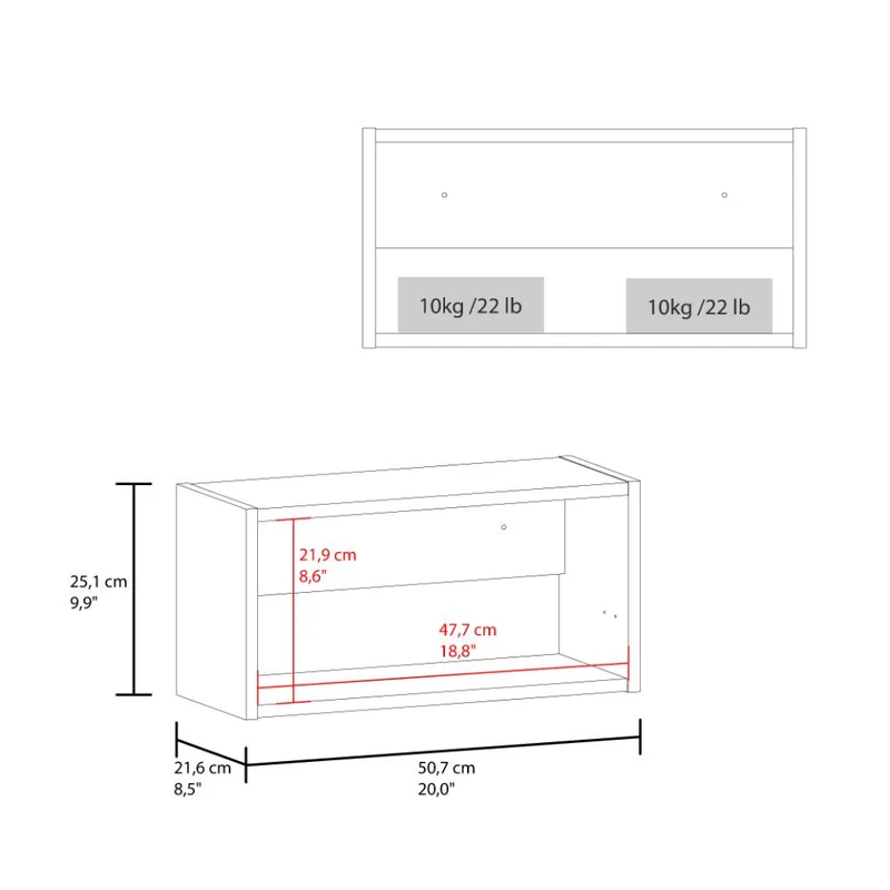 Gabinete de Baño Elsah, Kronos Blanco, con Espacio para Colocar Objetos ZF