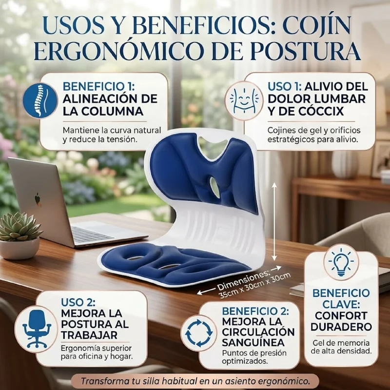 Cojín Espaldar Ortopédico para Postura Ergonómico de 30cm