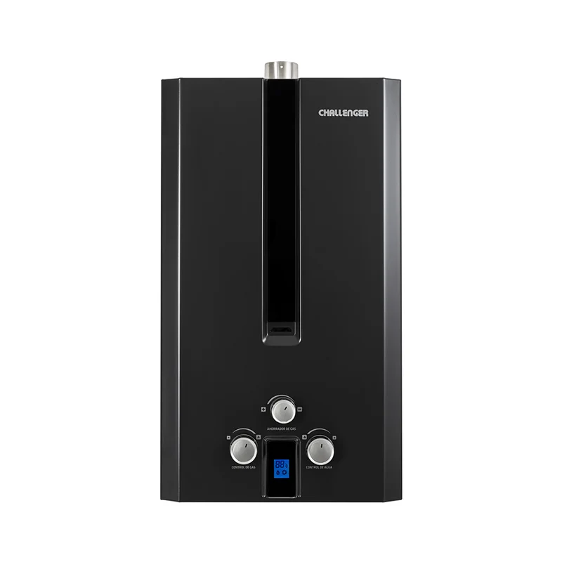 Calentador de Paso Challenger 12 Litros Tiro, Negro