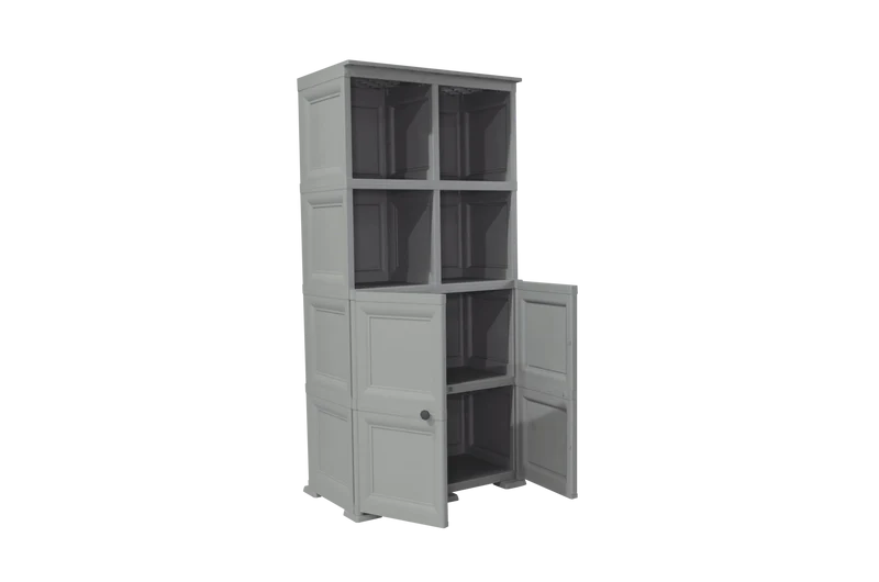 Mueble Organizador Elegance Liso Monet, Gris, con Dos Puertas Batientes
