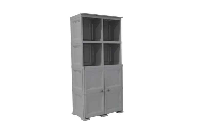Mueble Organizador Elegance Liso Monet, Gris, con Dos Puertas Batientes