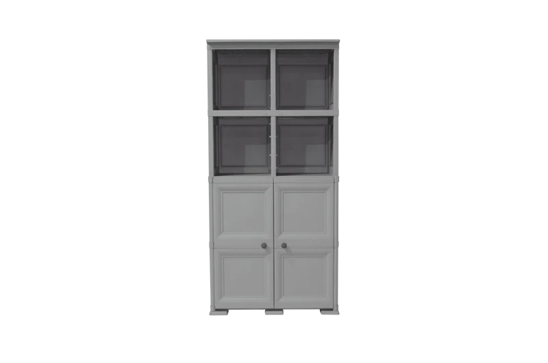 Mueble Organizador Elegance Liso Monet, Gris, con Dos Puertas Batientes