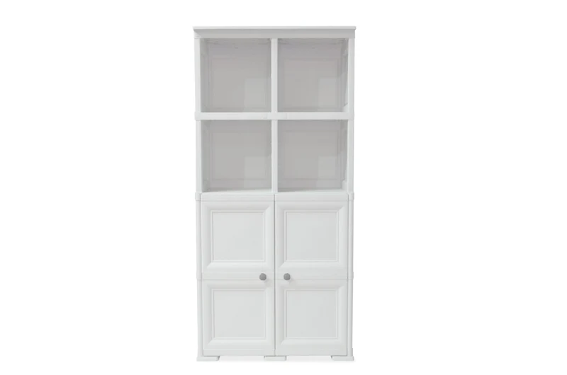 Mueble Organizador Elegance Liso Monet, Blanco Perla, con Dos Puertas Batientes