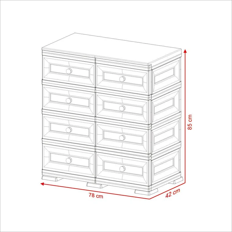 Mueble Organizador Elegance Van Gogh, Wengue, con Ocho Cajones Deslizables