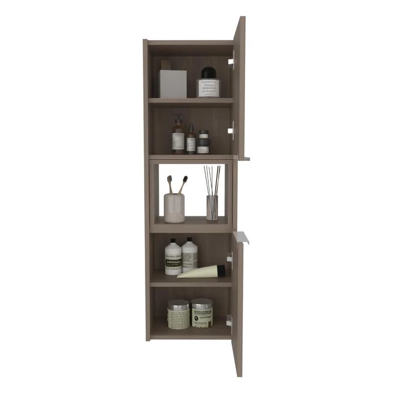Gabinete de Baño Kairoz, Bardolino, con Dos Puertas Abatibles y Cinco Entrepaños ZF