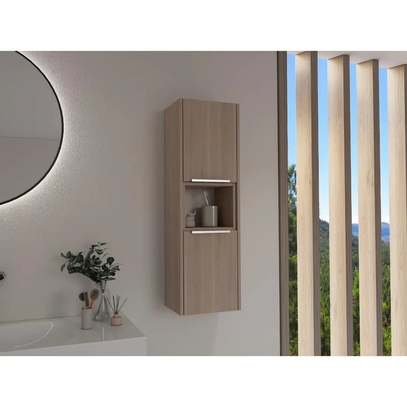 Gabinete de Baño Kairoz, Bardolino, con Dos Puertas Abatibles y Cinco Entrepaños ZF