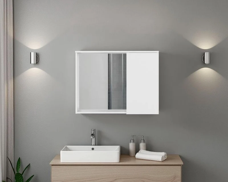 Gabinete de Baño Lagoa, Blanco, con Espacio para Guardar Objetos de Aseo Personal ZF