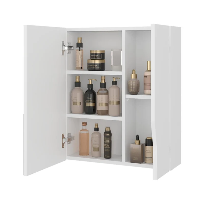 Gabinete de Baño Tuina, Blanco, con Espejo y con Espacio para Guardar Objetos de Aseo Personales ZF