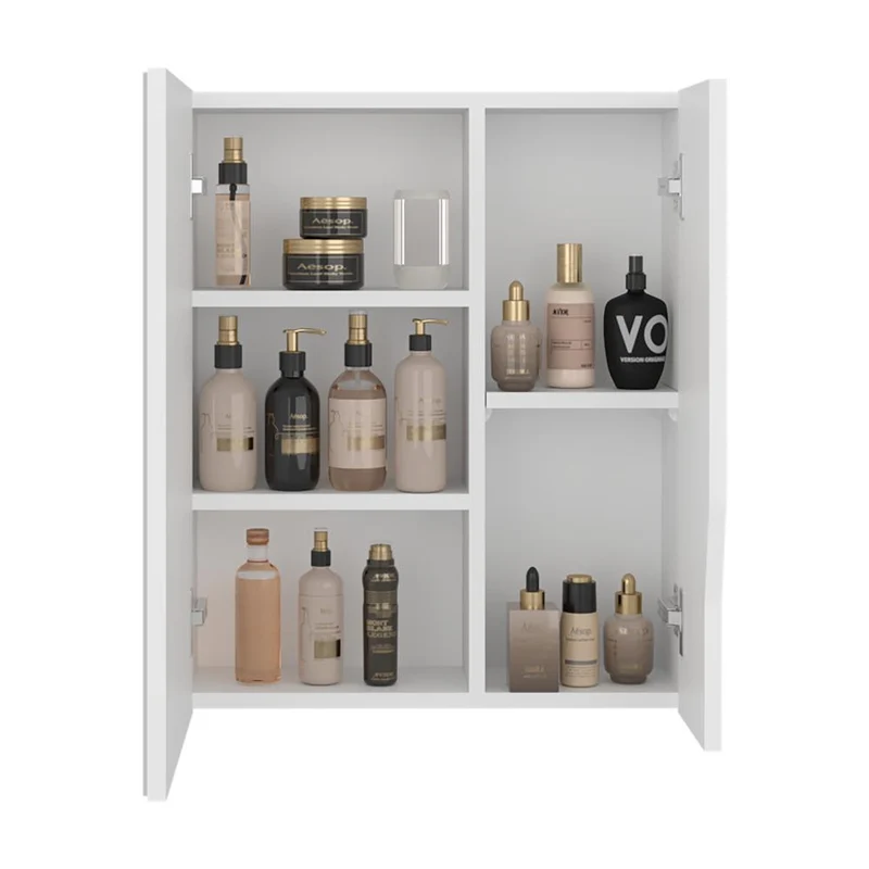 Gabinete de Baño Tuina, Blanco, con Espejo y con Espacio para Guardar Objetos de Aseo Personales ZF