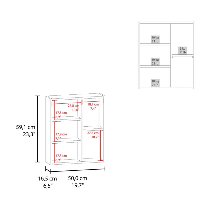 Gabinete de Baño Tuina, Blanco, con Espejo y con Espacio para Guardar Objetos de Aseo Personales ZF