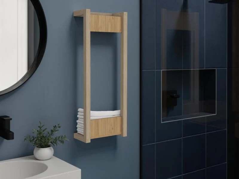 Toallero de Pared Arlington, Kronos Fresno Europeo, con gran capacidad para almacenar toallas ZF