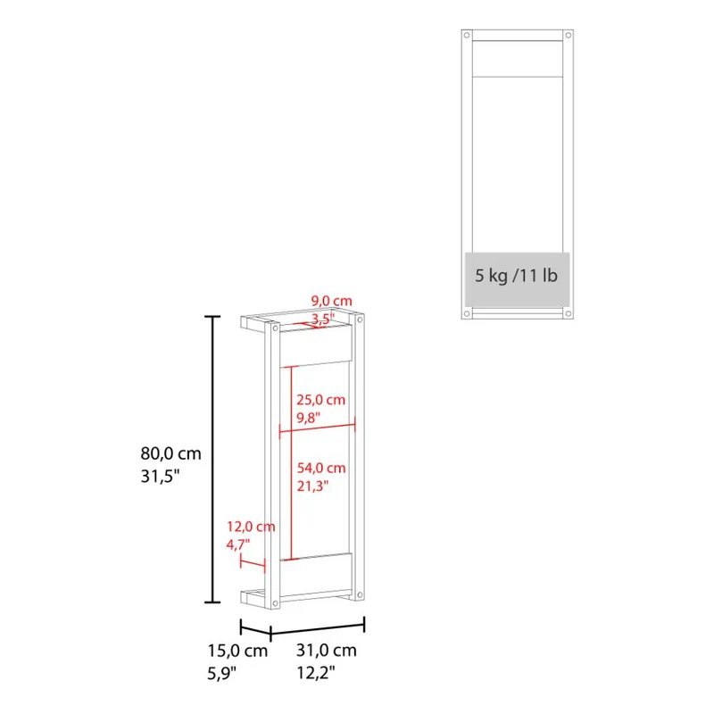 Toallero de Pared Arlington, Kronos Fresno Europeo, con gran capacidad para almacenar toallas ZF