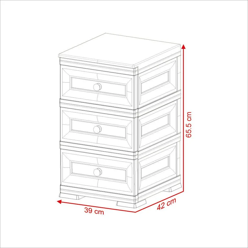 Mueble Organizador Elegance Matisse, Wengue, con Tres Cajones Deslizables