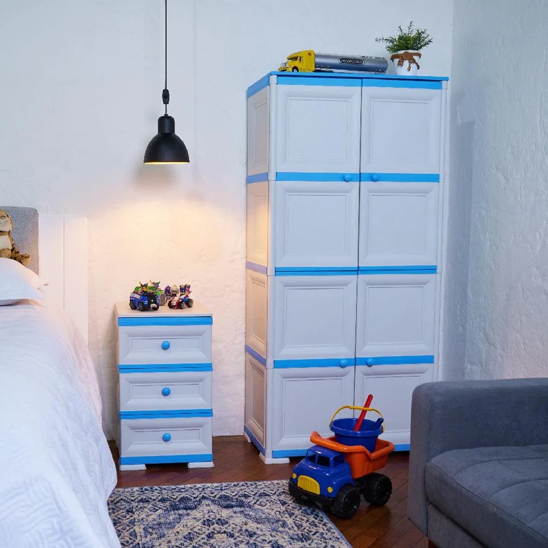 Mueble Organizador Elegance Matisse, Infantil Azul, con Tres Cajones Deslizables
