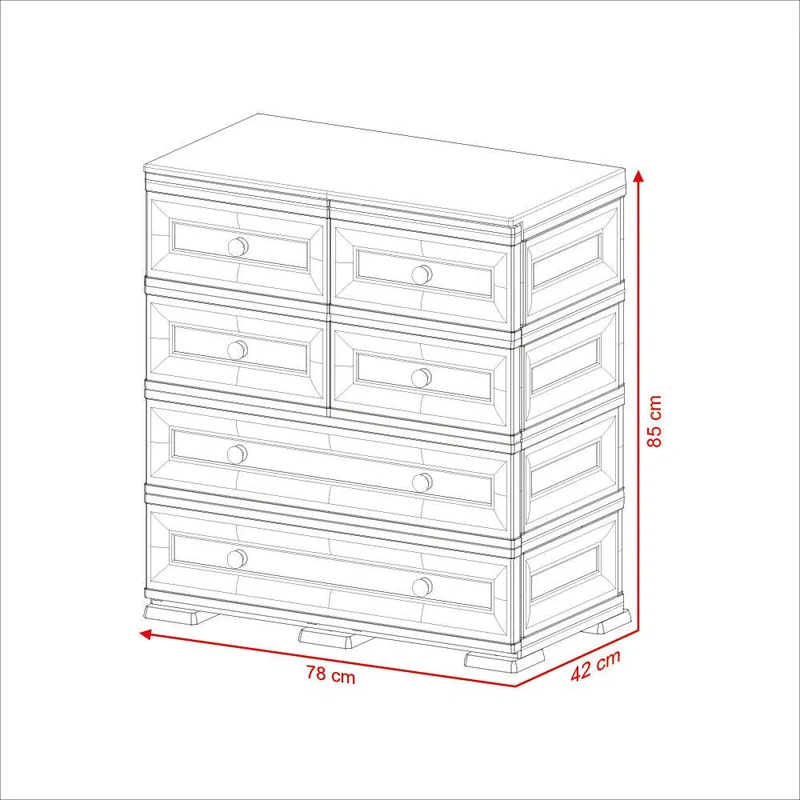 Mueble Organizador Elegance Dalí, Cocoa, con Seis Cajones Deslizables