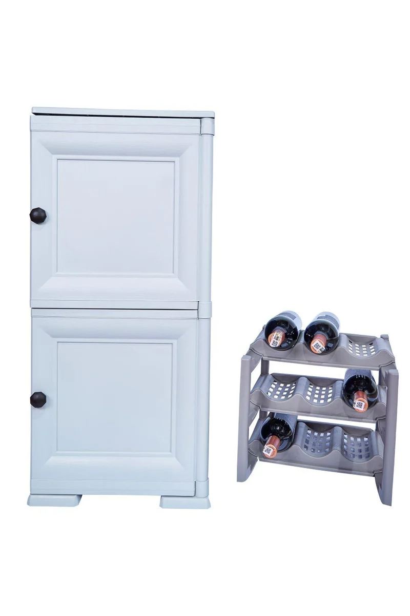 Mueble Organizador Elegance Boticelli, Gris Claro, con Dos Puertas Batientes