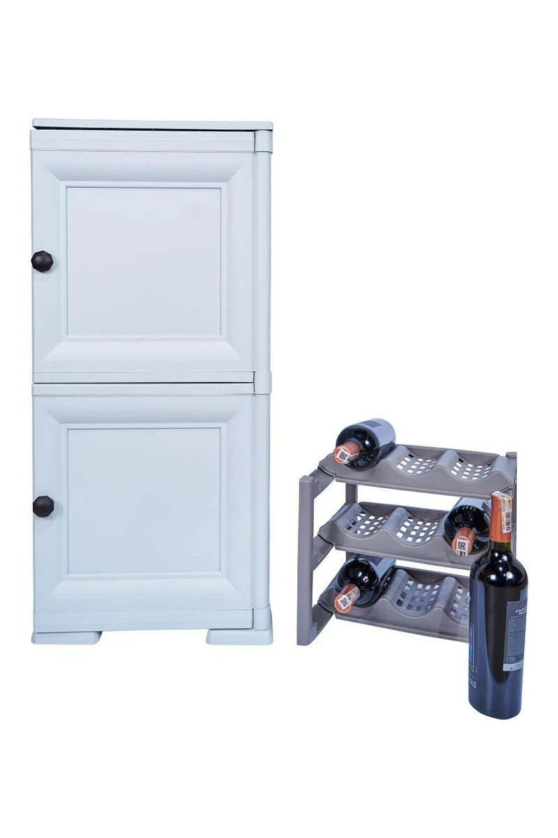 Mueble Organizador Elegance Boticelli, Gris Claro, con Dos Puertas Batientes