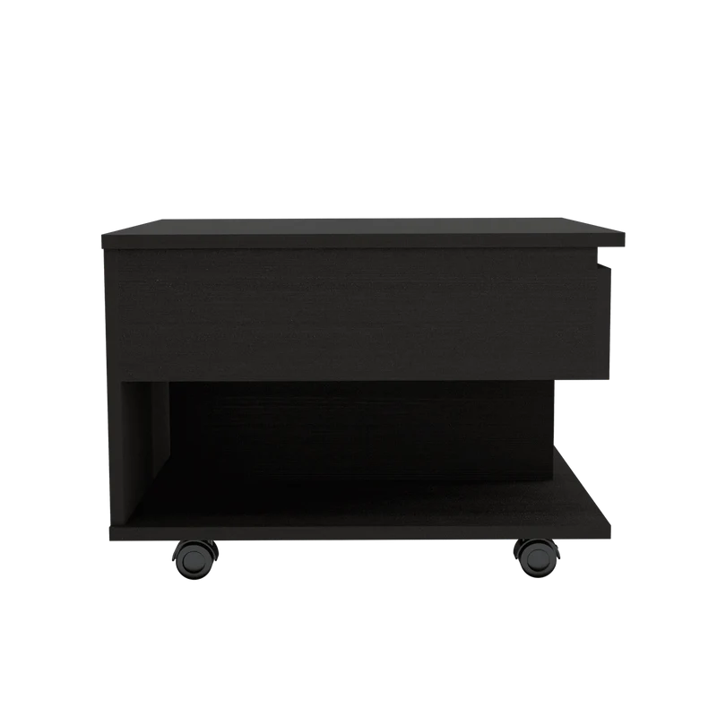 Mesa Auxiliar Salento, Wengue, Extensible con Gran Capacidad de Almacenamiento ZF