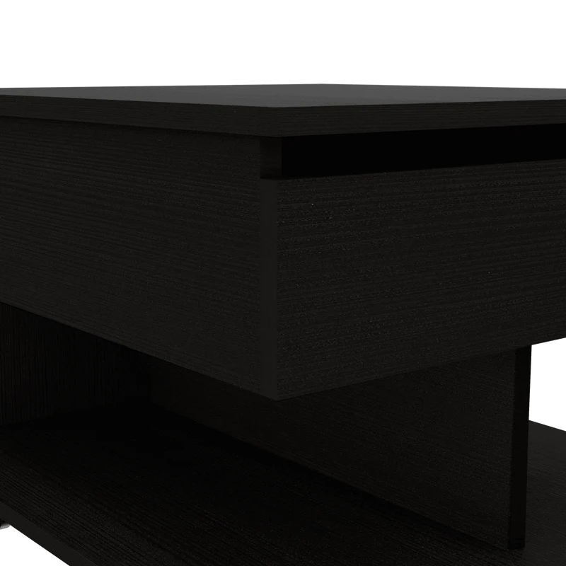 Mesa Auxiliar Salento, Wengue, Extensible con Gran Capacidad de Almacenamiento ZF