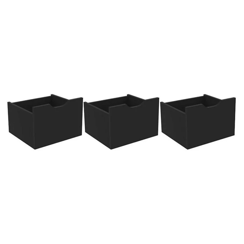 Kit 3 Cajones Organizador Santos - Negro