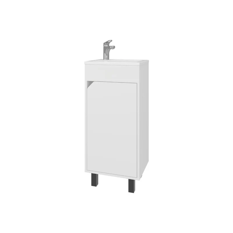Mueble para Lavamanos Betel, Blanco Kronos, Incluye Lavamanos Plastiglas Floresta 40