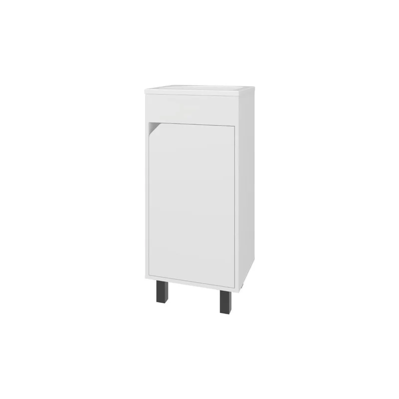 Mueble para Lavamanos Betel, Blanco Kronos, Incluye Lavamanos Plastiglas Floresta 40