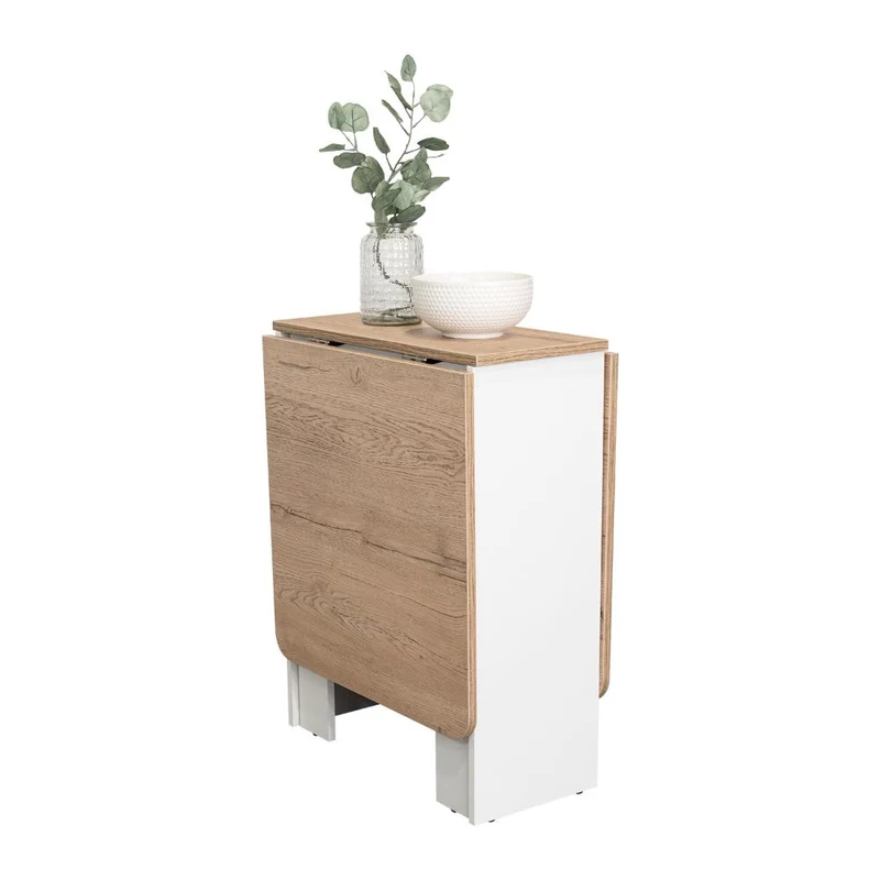 Mesa Auxiliar Galety, Blanco y Macadamia, con Capacidad para Seis Puestos ZF
