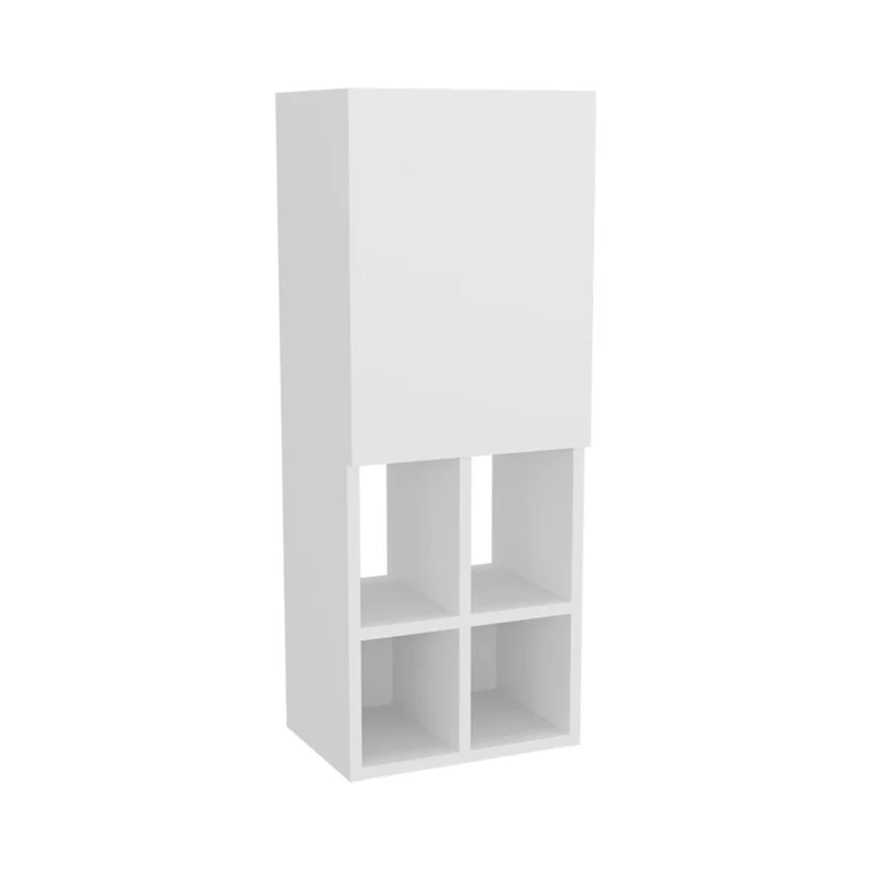 Gabinete de Baño Niwot, Blanco Duqueza, con Tres Entrepaños y Compartimentos para Almacenar Objetos ZF