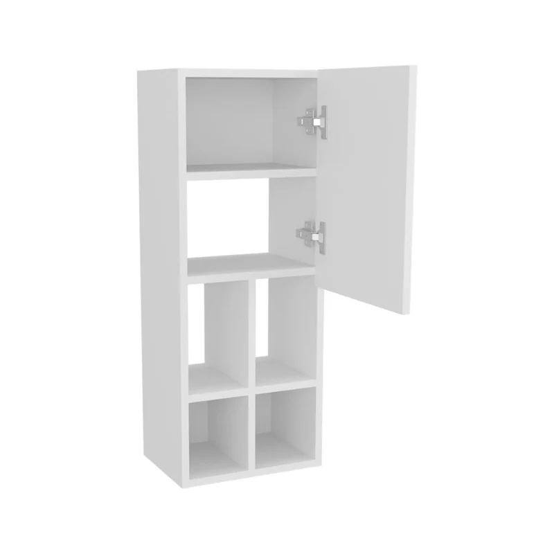 Gabinete de Baño Niwot, Blanco Duqueza, con Tres Entrepaños y Compartimentos para Almacenar Objetos ZF