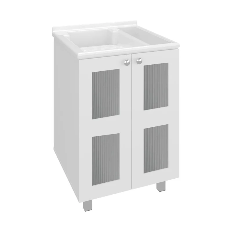Mueble para Lavamanos Haysi, Kronos Blanco, Dos Puertas Abatibles y Entrepaño, Incluye Lavamanos ZF