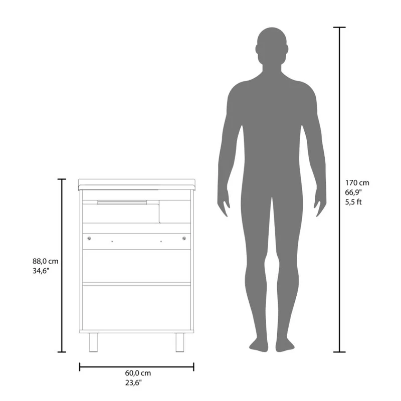 Mueble para Lavamanos Haysi, Kronos Blanco, Dos Puertas Abatibles y Entrepaño, Incluye Lavamanos ZF