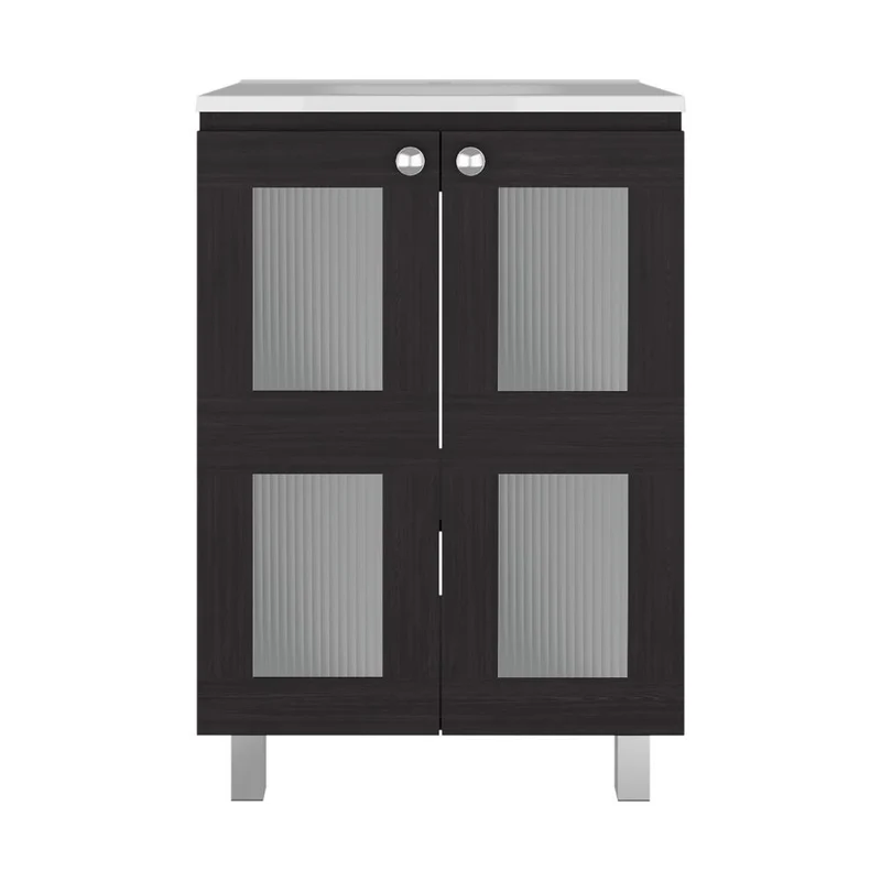 Mueble para Lavamanos Haysi, Wengue, Dos Puertas Abatibles y Entrepaño, Incluye Lavamanos ZF