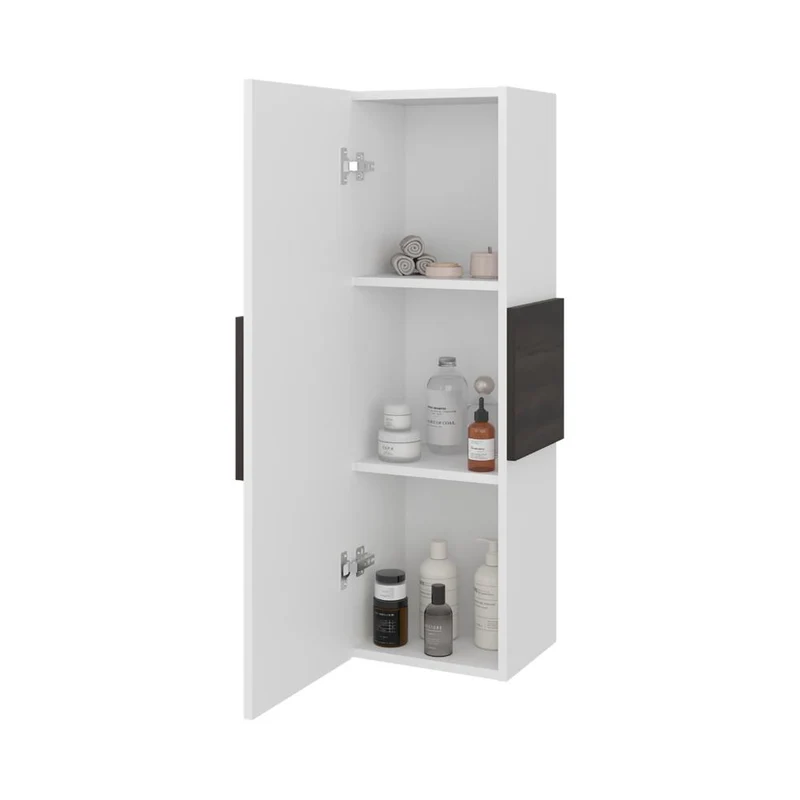 Gabinete de Baño Picasso, Kronos Blanco y Kronos Nogal, con Espacio para Guardar Objetos de Aseo ZF