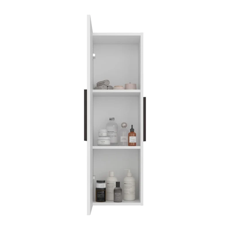 Gabinete de Baño Picasso, Kronos Blanco y Kronos Nogal, con Espacio para Guardar Objetos de Aseo ZF