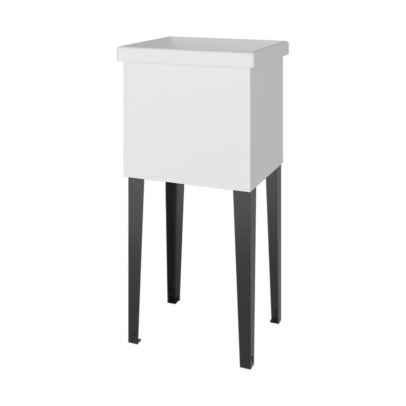 Mueble de Lavado Independiente Barium, Kronos Blanco, con Orificio para Drenaje Incluye Lavamanos No Grifería ZF