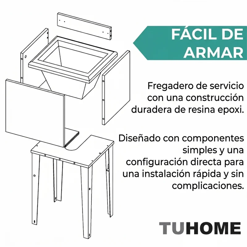 Mueble de Lavado Independiente Barium, Kronos Blanco, con Orificio para Drenaje Incluye Lavamanos No Grifería ZF
