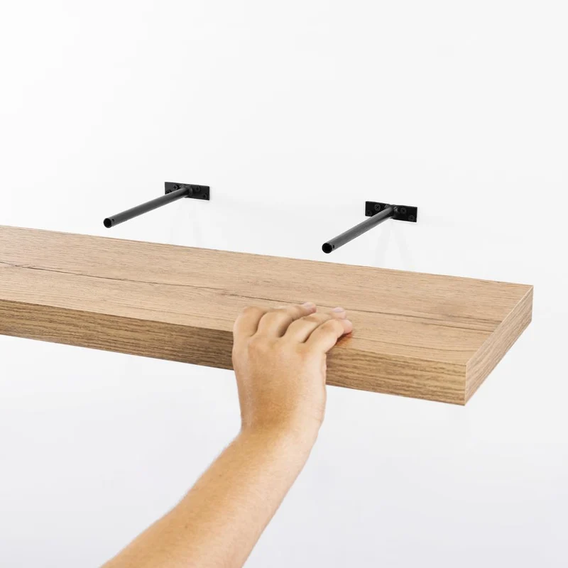 Repisa Flotante Maca X2, Macadamia, con Espacio para Ubicar Objetos ZF