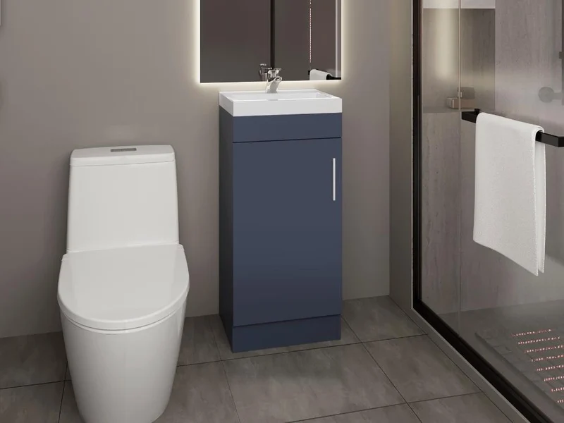 Mueble para Lavamanos Oporto, Kronos Azul, con una Puerta Abatible
