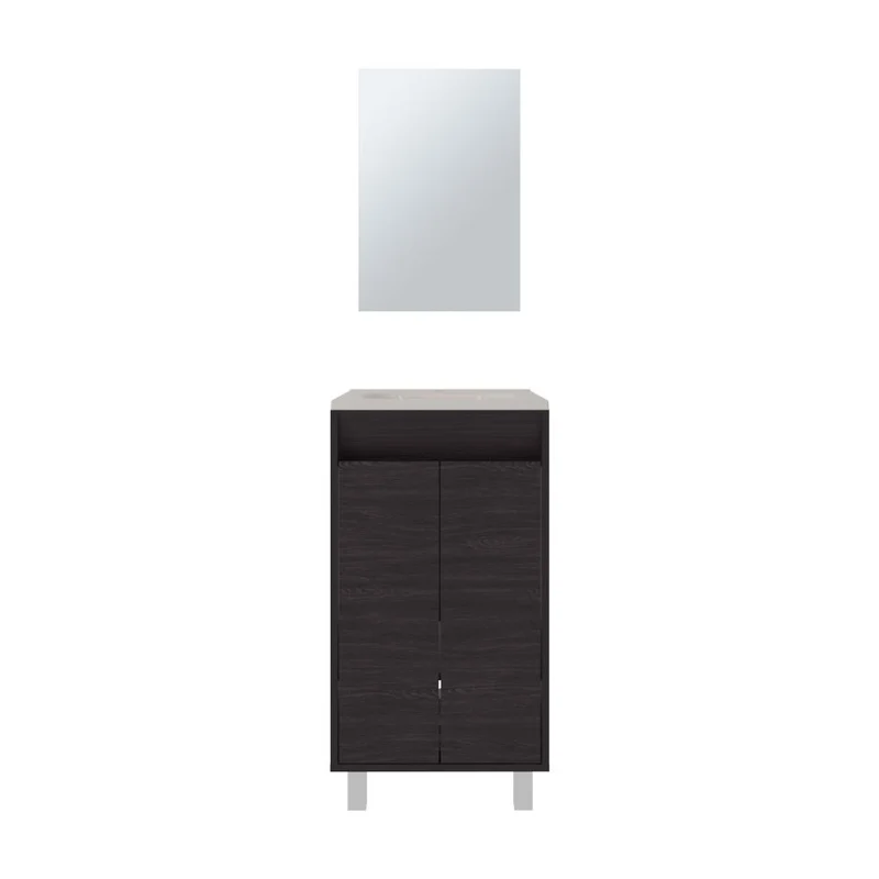 Combo Mueble para Lavamanos Brandy, Wengue, Incluye Lavamanos Praia 45 y Espejo ZF