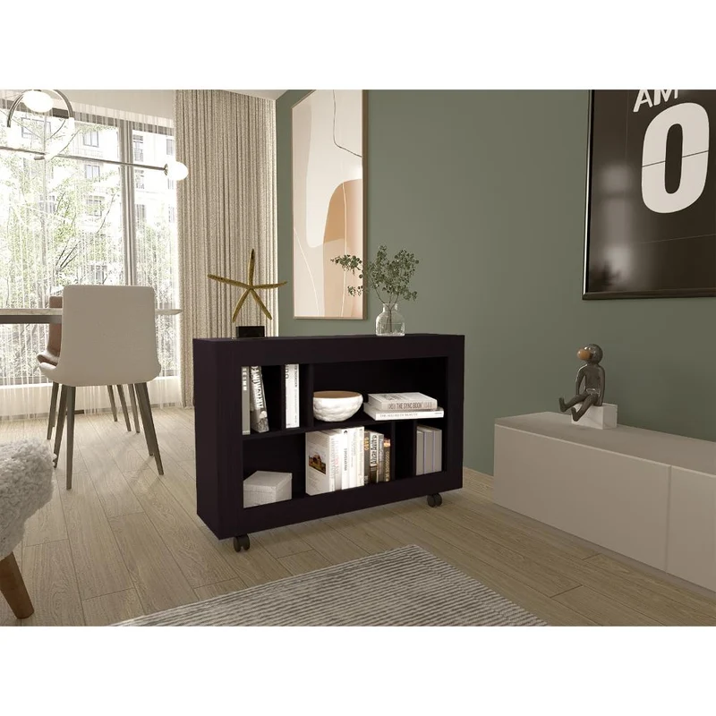 Mesa Auxiliar Joge, Wengue, con Espacio para Guardar Objetos Como Libros y Decoración ZF