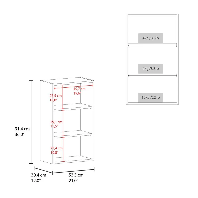 Complemento Gabinete Superior Dibala, Blanco Duqueza, Cuenta con 3 Entrepaños ZF