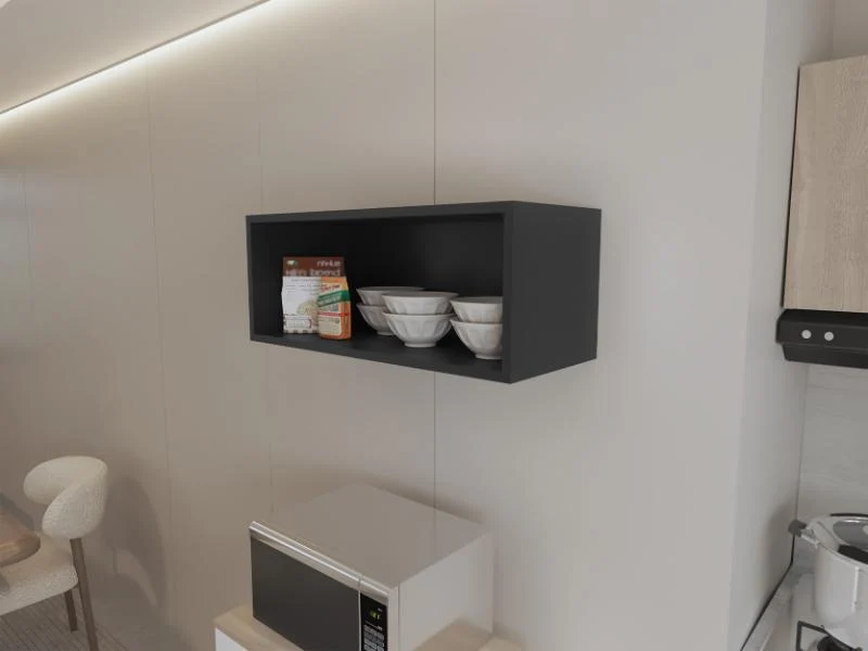 Gabinete Auxiliar de Cocina Galán, Wengue, con Diseño Moderno ZF