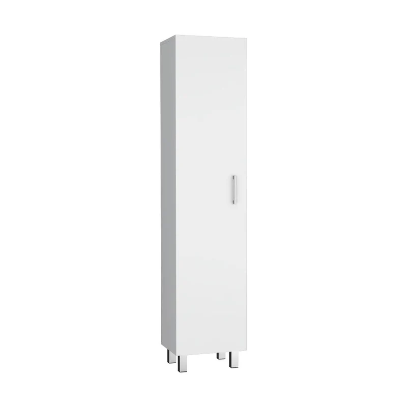 Mueble de Aseo Vinto, Blanco, con Colgador de Escobas ZF