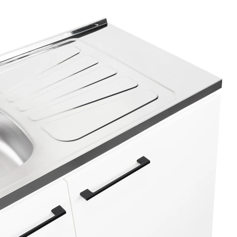 Gabinete Inferior Cantabria, Blanco, con Dos Puertas Abatibles y Mesón Derecho ZF