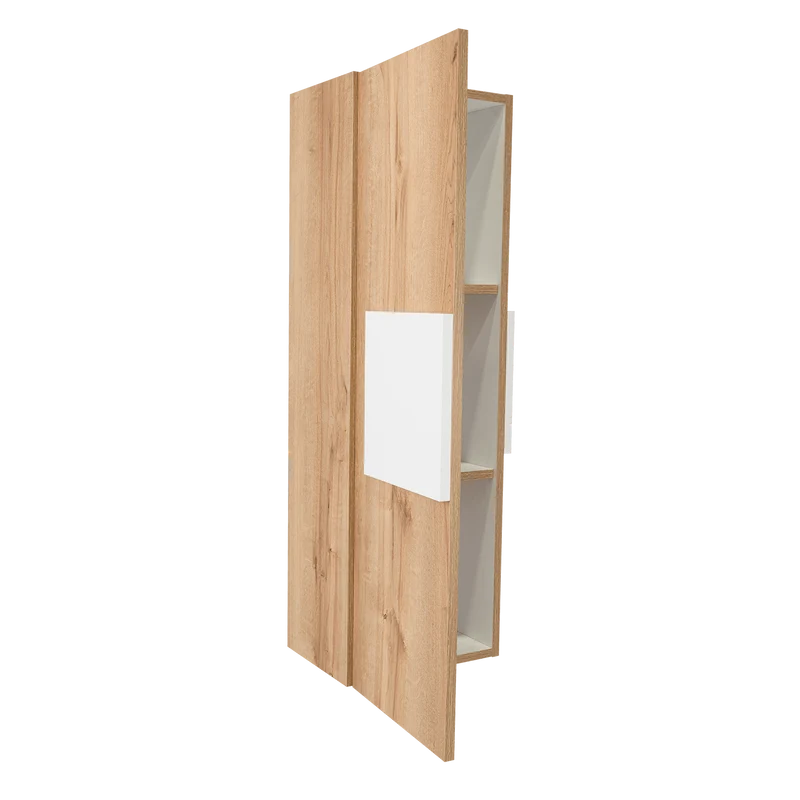 Gabinete de Baño Picasso, Blanco y Café Claro, con Espacio para Guardar Objetos de Aseo ZF